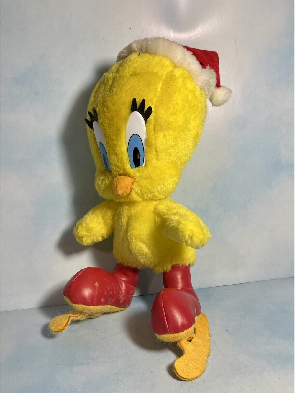 Tweety Bird Looney Tunes Christmas Tweety Bird Skating Santa Hat Plush 1997 New